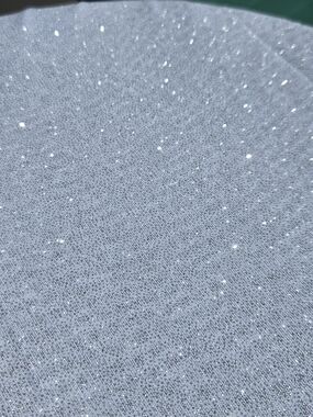 Sparkle Sheer Glitter Fabric -silver  60"x 76"